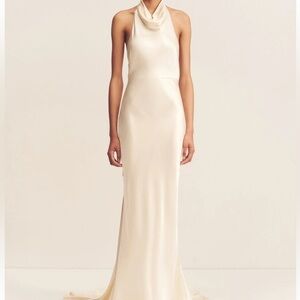 Shona Joy Cream Halter Neck Dress
